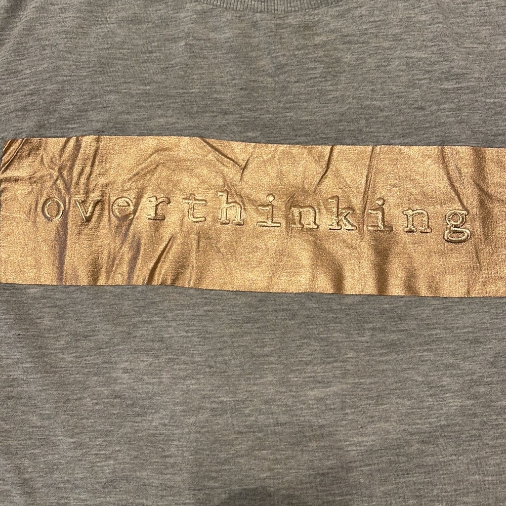 Pull & Bear Super Soft “Overthinking” Metallic T-… - image 7